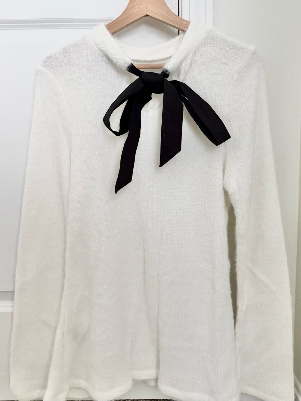 Anthropologie Maeve Tie-Back Bell-Sleeve Top, Ivory, L - Picture 7 of 7